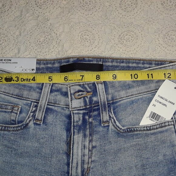 Joe's Jeans The Icon Mid Rise Skinny Ankle Raw Hem Light Blue-Defect - Picture 3 of 6